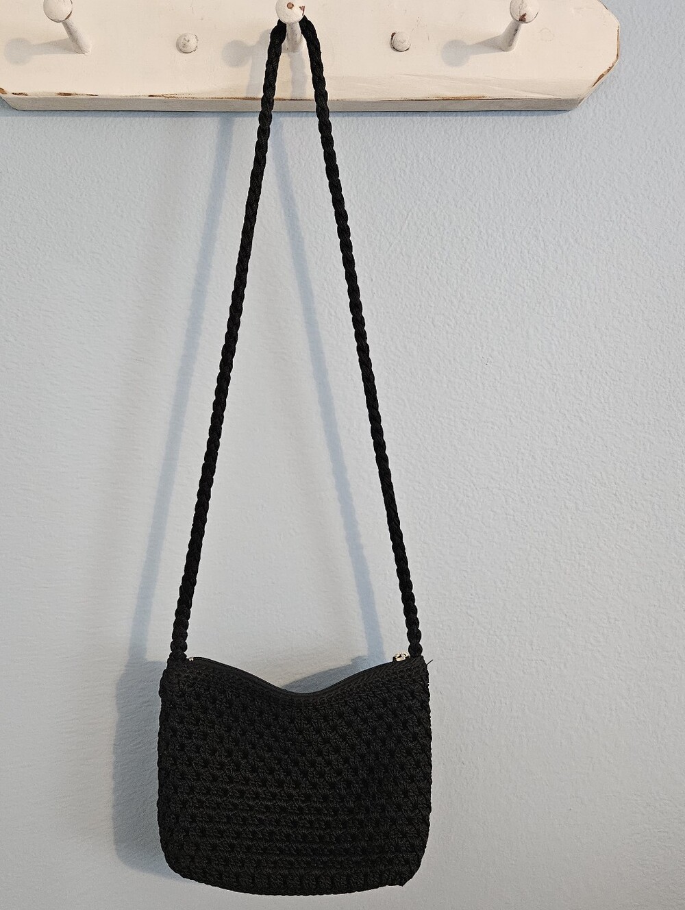 Woven Crossbody Bag - Black